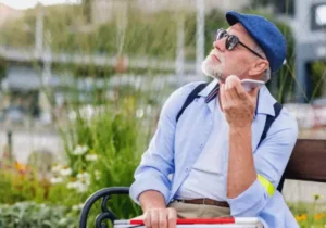 Image of a man reading on his Pocket phone